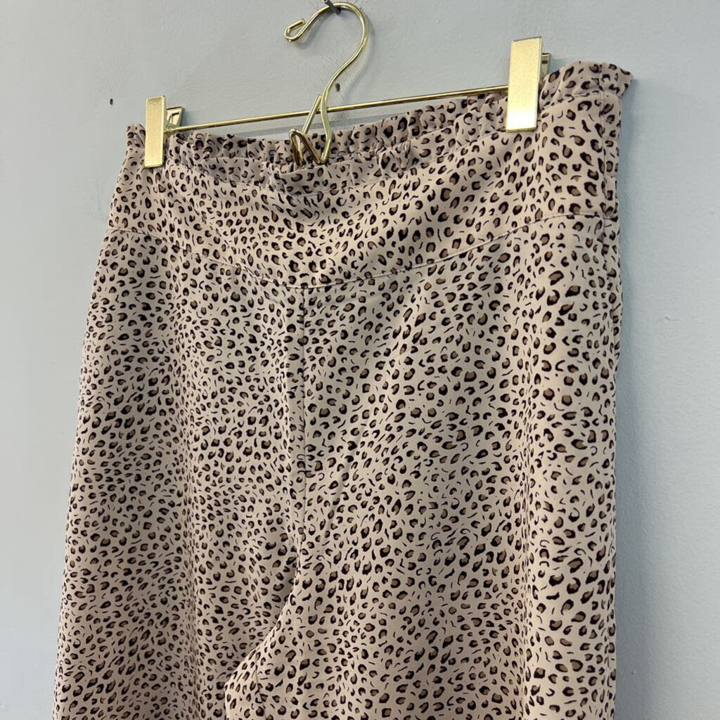 Sanctuary Brown Leopard Print Wide Leg Pull On Pants Small