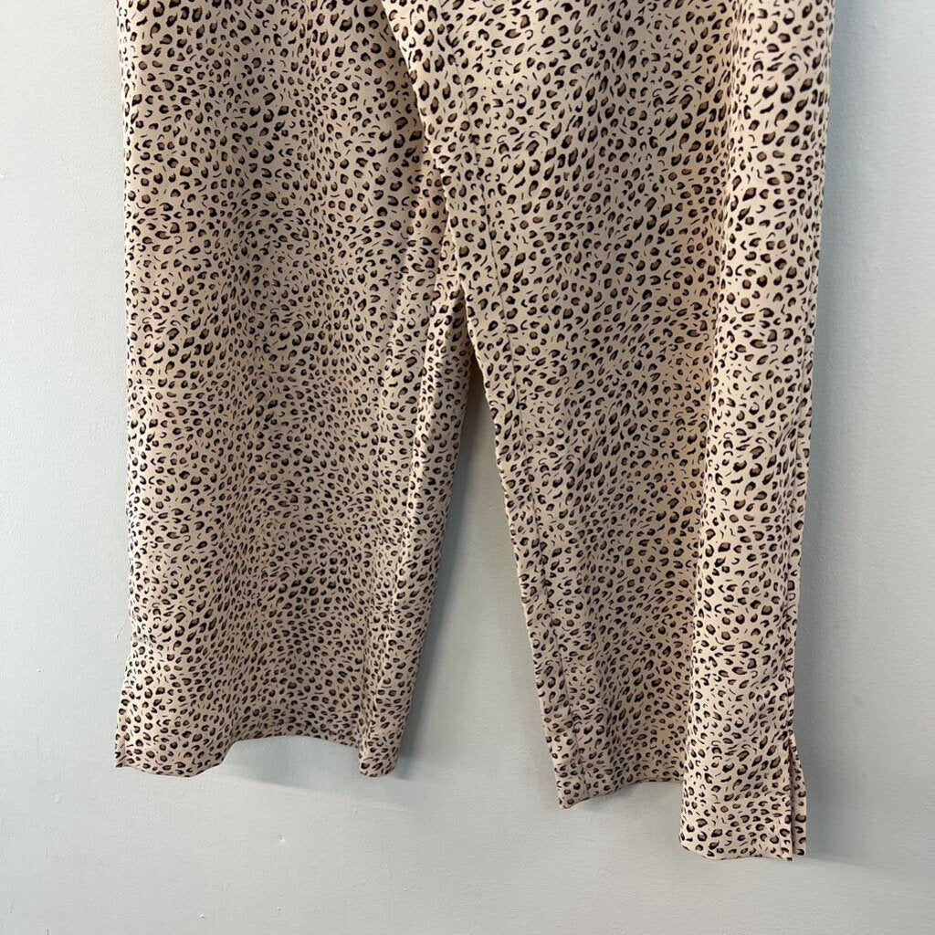 Sanctuary Brown Leopard Print Wide Leg Pull On Pants Small