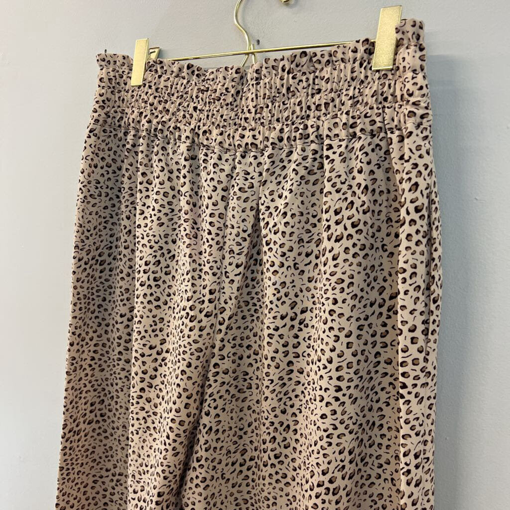 Sanctuary Brown Leopard Print Wide Leg Pull On Pants Small