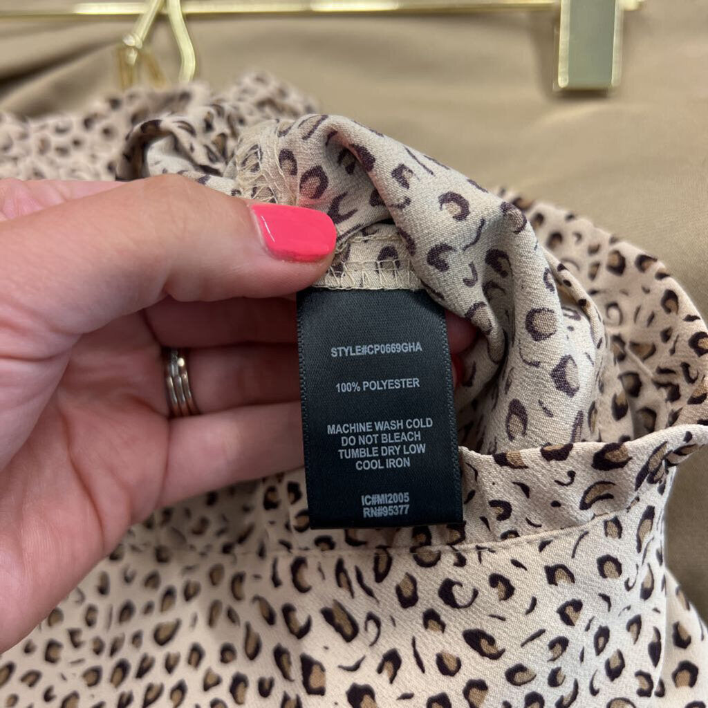 Sanctuary Brown Leopard Print Wide Leg Pull On Pants Small