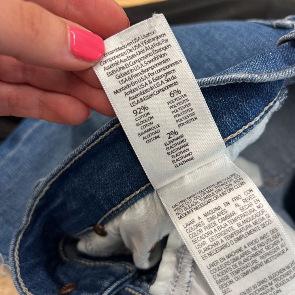 Mother Dark Wash The Vagabond Cuff Shorts 25