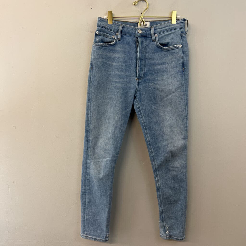 Agolde Light Wash High Waisted Skinny Leg Jeans 26