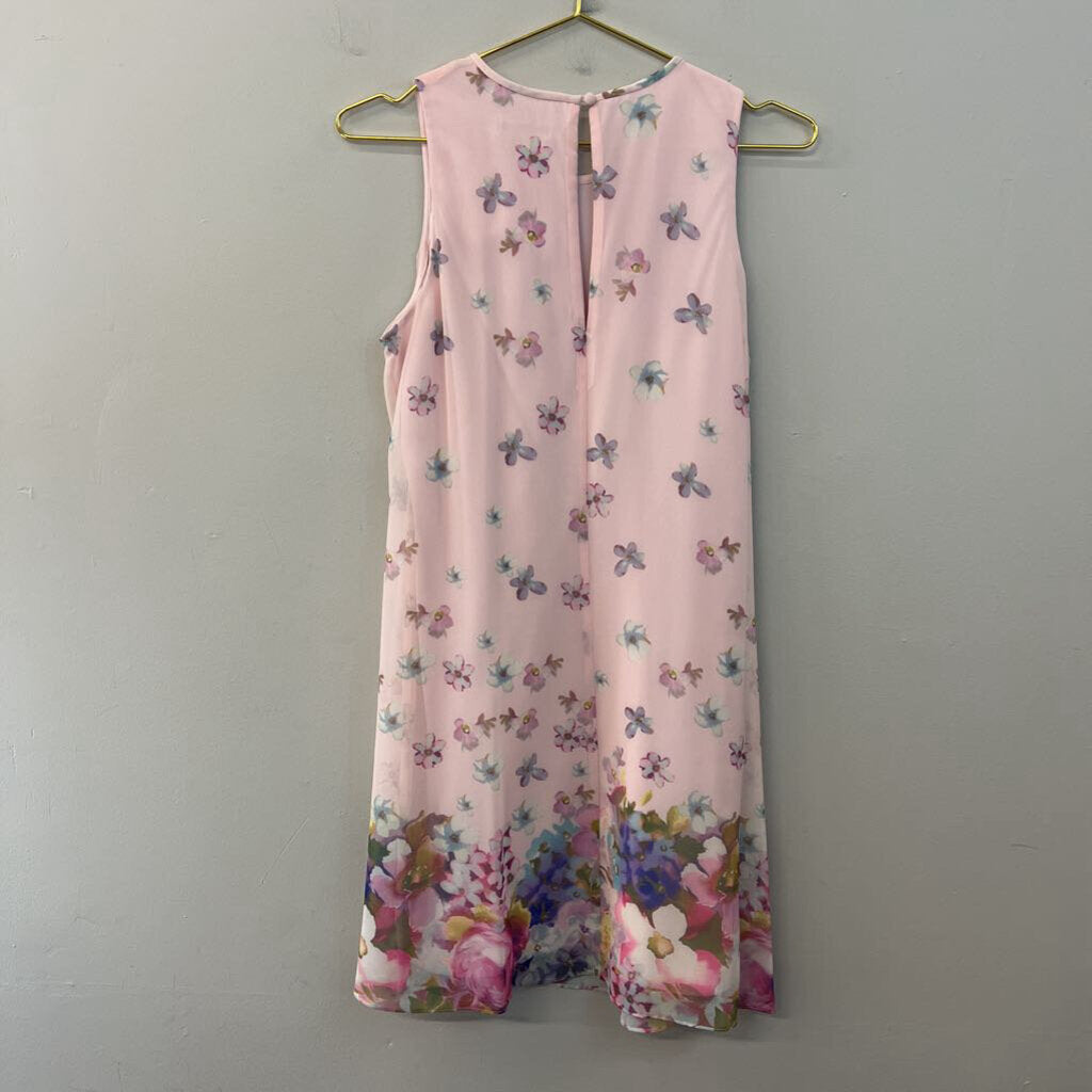 Calvin Klein Pink/ Multi Flower Print Tank Shift Dress 4