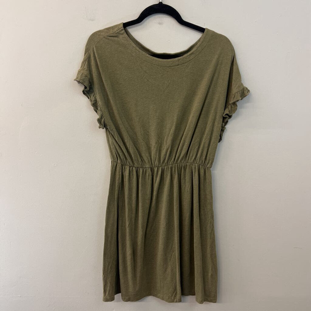 H&M Green Short Ruffle Sleeve Dress Small