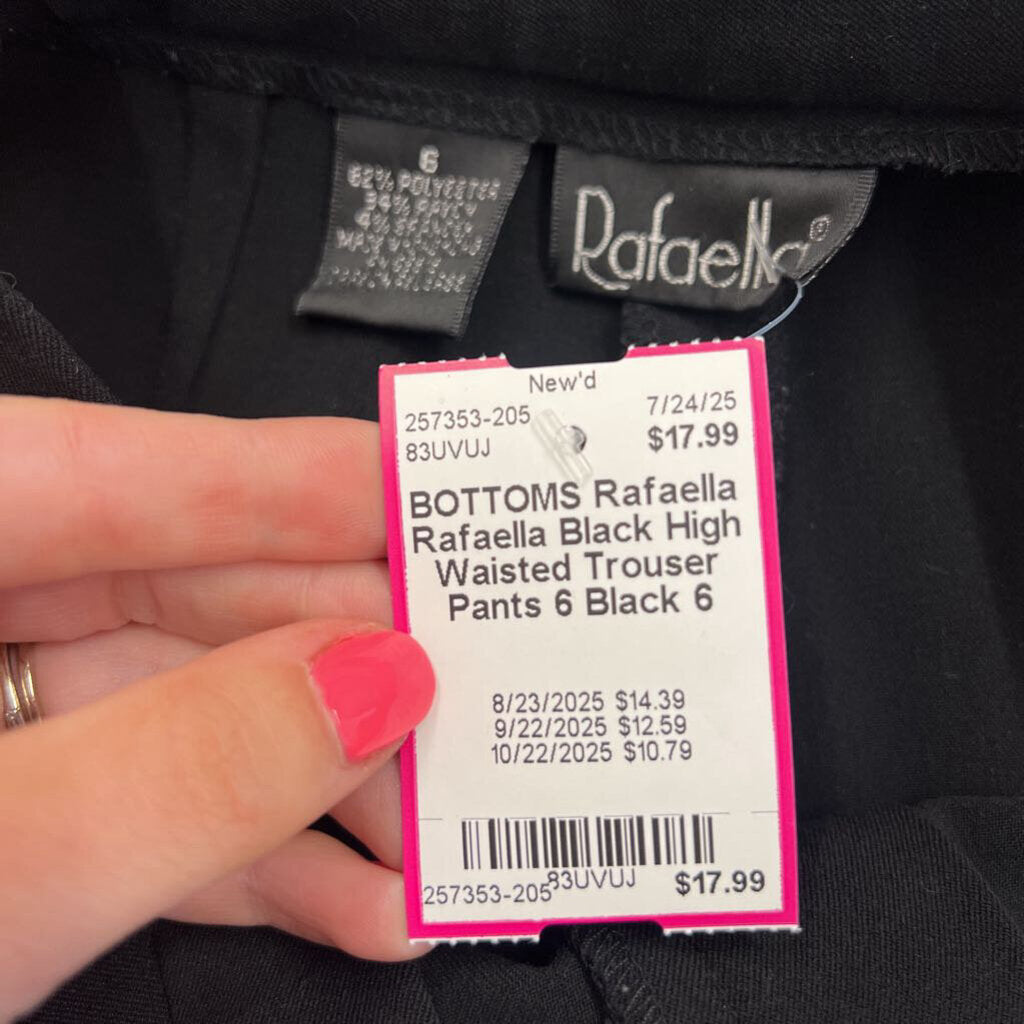 Rafaella Black High Waisted Trouser Pants 6