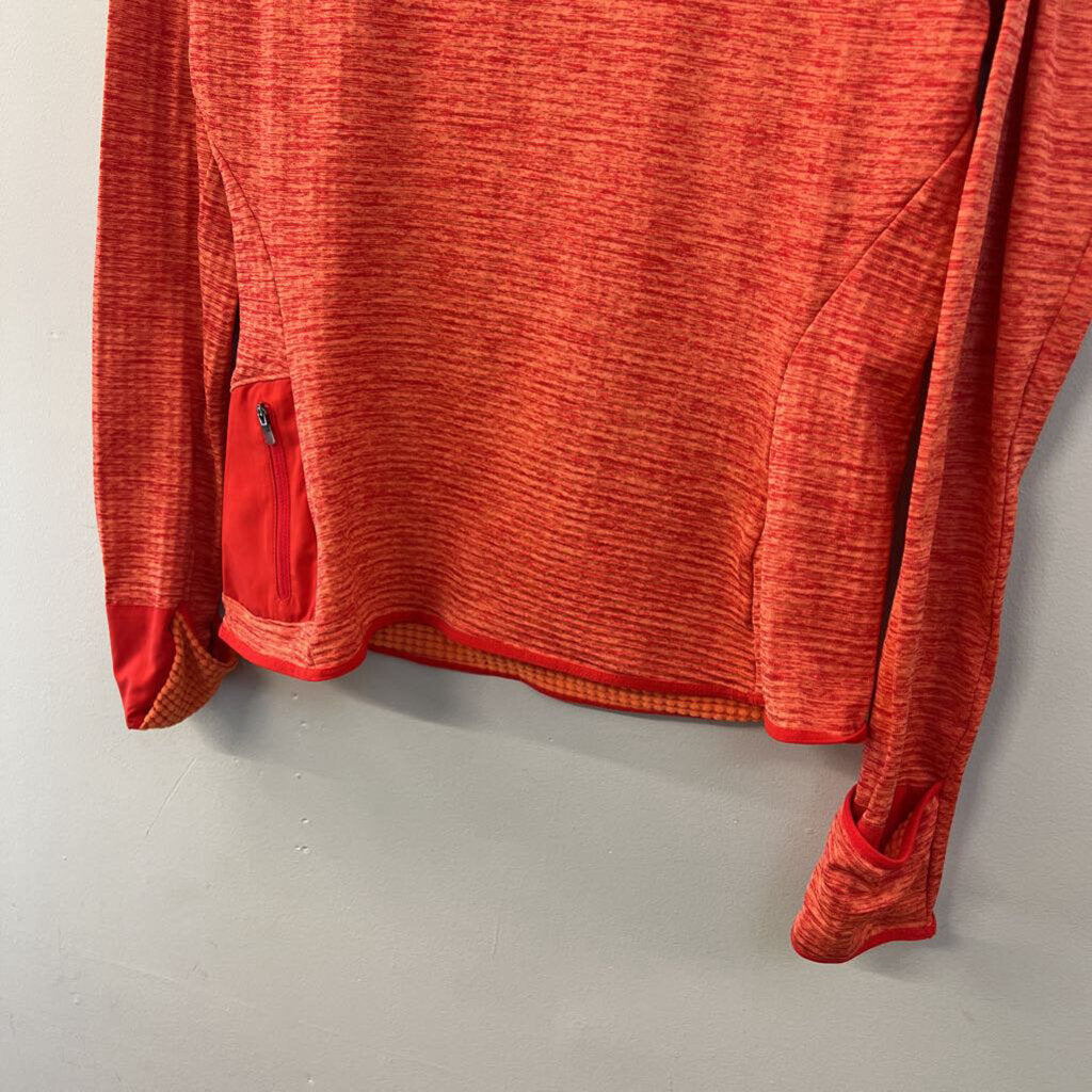 Nike Orange Textured Long Sleeve Pullover Small