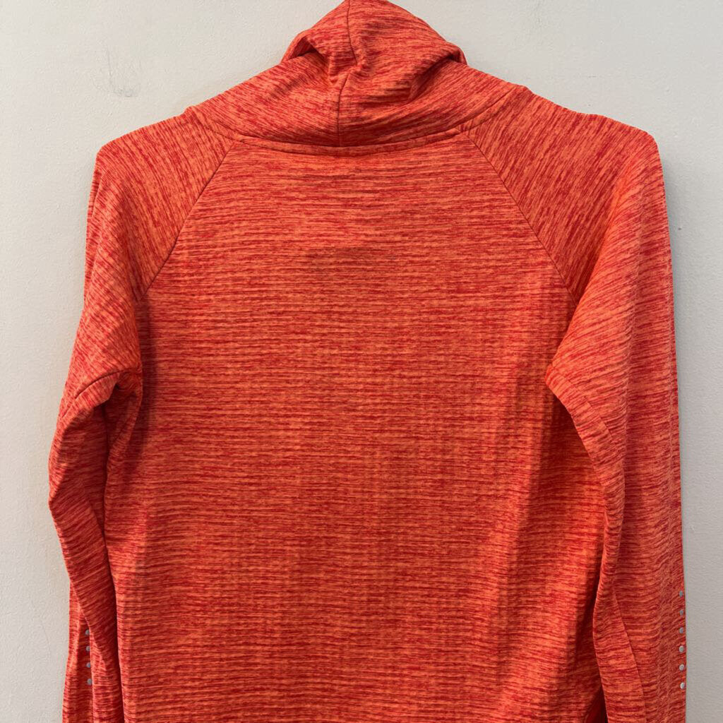 Nike Orange Textured Long Sleeve Pullover Small