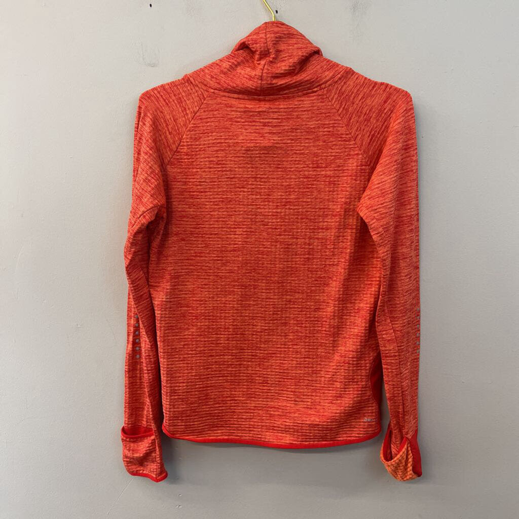Nike Orange Textured Long Sleeve Pullover Small
