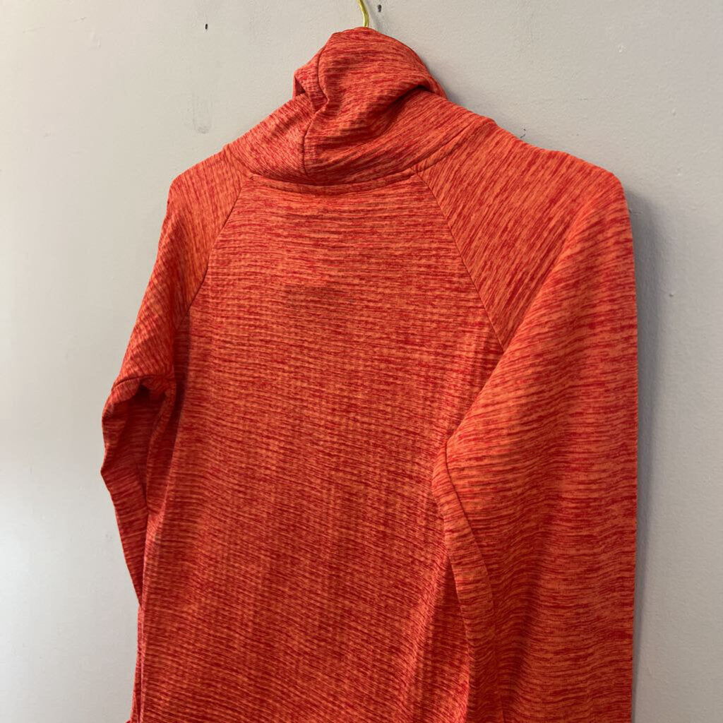 Nike Orange Textured Long Sleeve Pullover Small