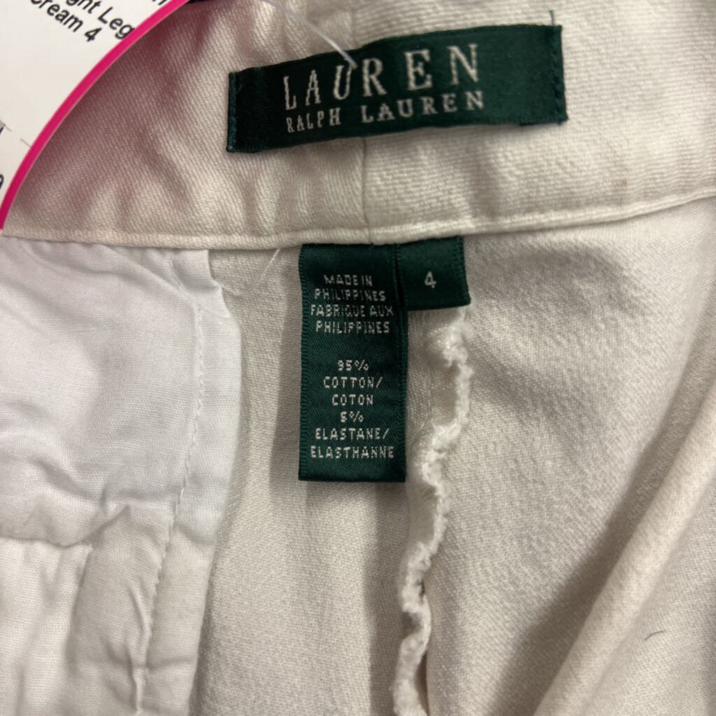 Ralph Lauren Cream High Waisted Straight Leg Pants 4
