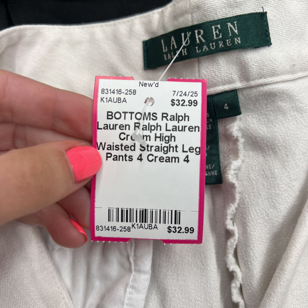 Ralph Lauren Cream High Waisted Straight Leg Pants 4