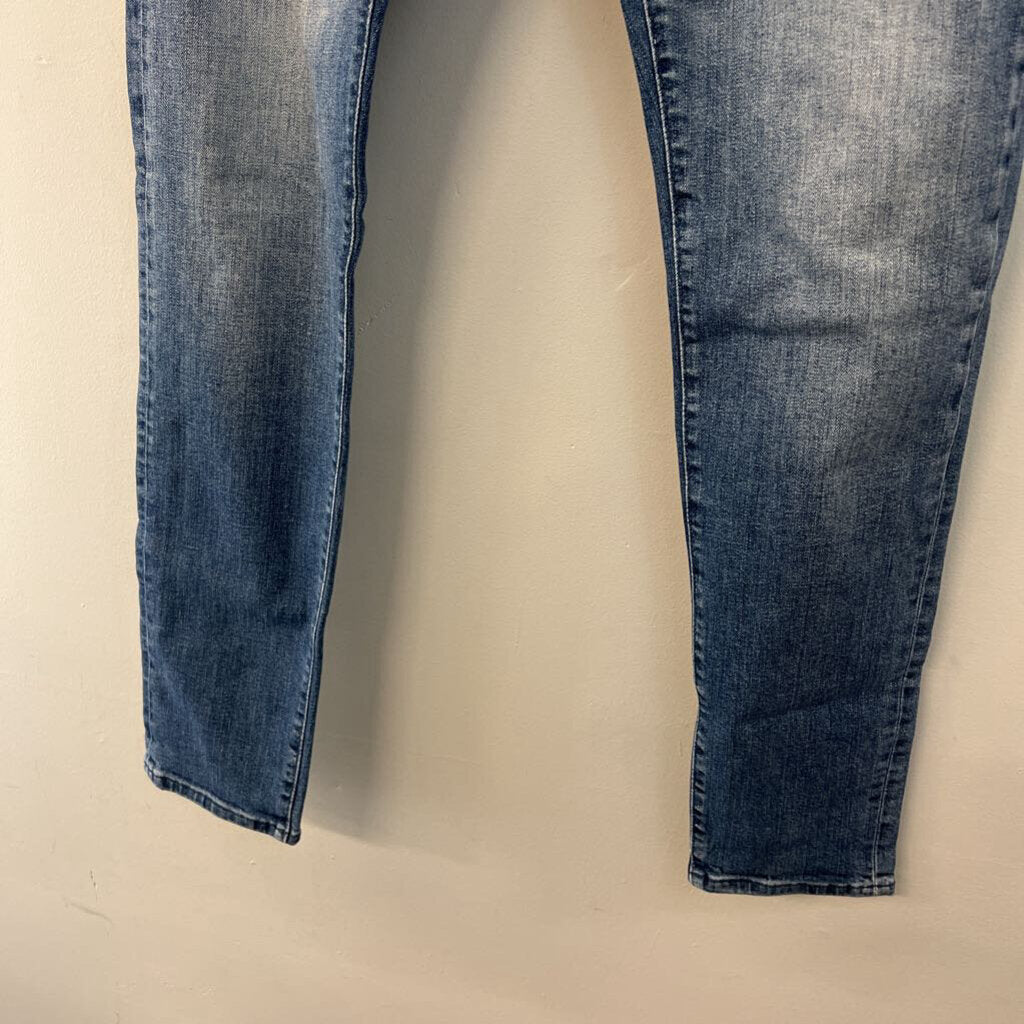 Mavi Black Medium Wash High Waisted Straight Leg Jeans 33