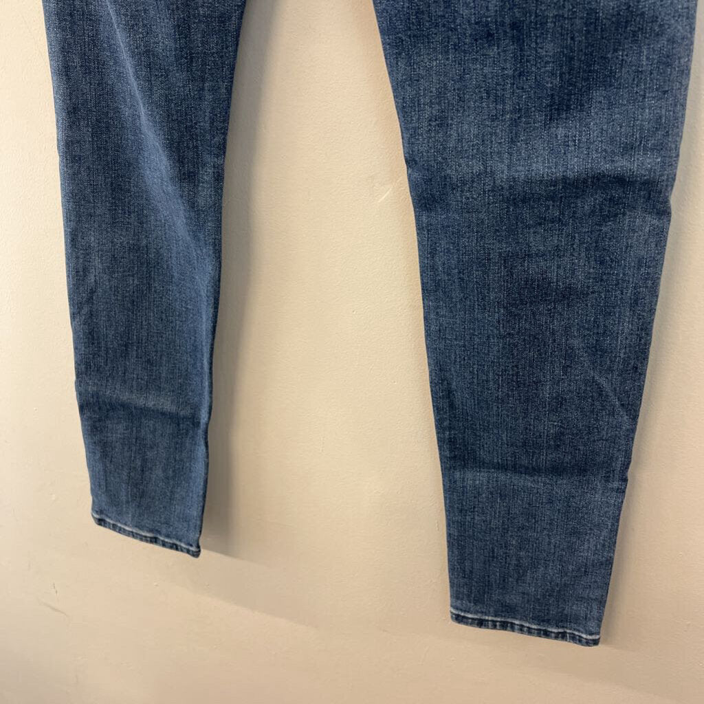 Mavi Black Medium Wash High Waisted Straight Leg Jeans 33