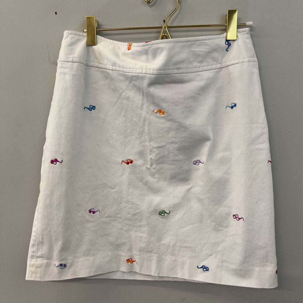 Rafaella White/ Multi Embroidered Sunglasses Skirt 6