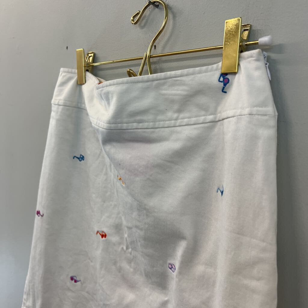 Rafaella White/ Multi Embroidered Sunglasses Skirt 6