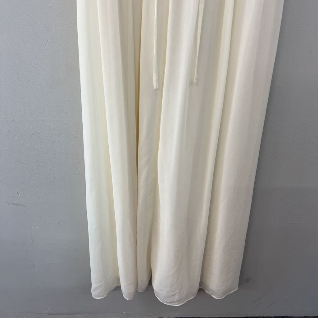 Lulus Cream Short Flutter Sleeve Maxi Dress Small