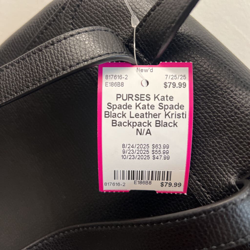 Kate Spade Black Leather Kristi Backpack