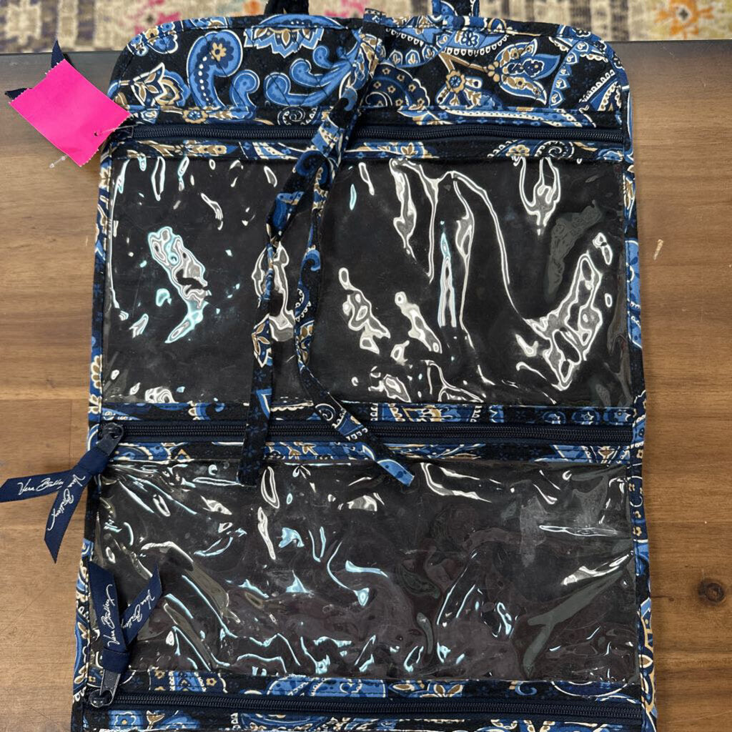 Vera Bradley Quilted Blue Paisley Print Travel Case