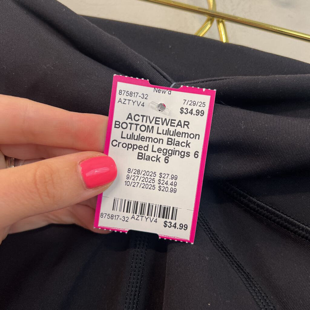 Lululemon Black Cropped Leggings 6