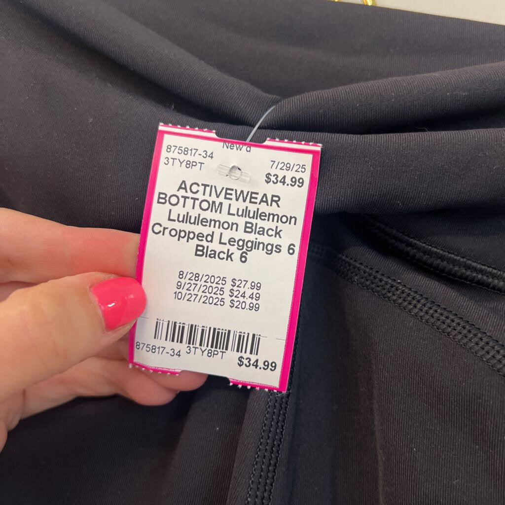 Lululemon Black Cropped Leggings 6