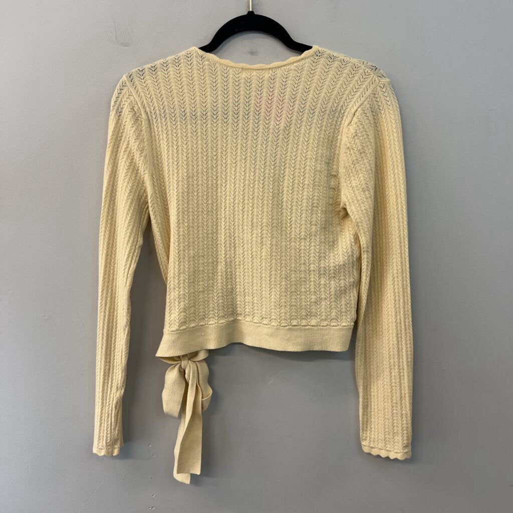 Ultra Flirt Golden Yellow Knit Cropped Long Sleeve Top Extra Large