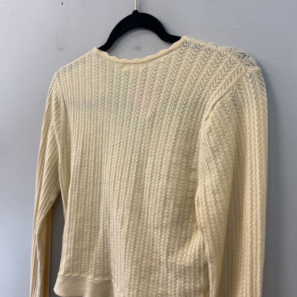 Ultra Flirt Golden Yellow Knit Cropped Long Sleeve Top Extra Large