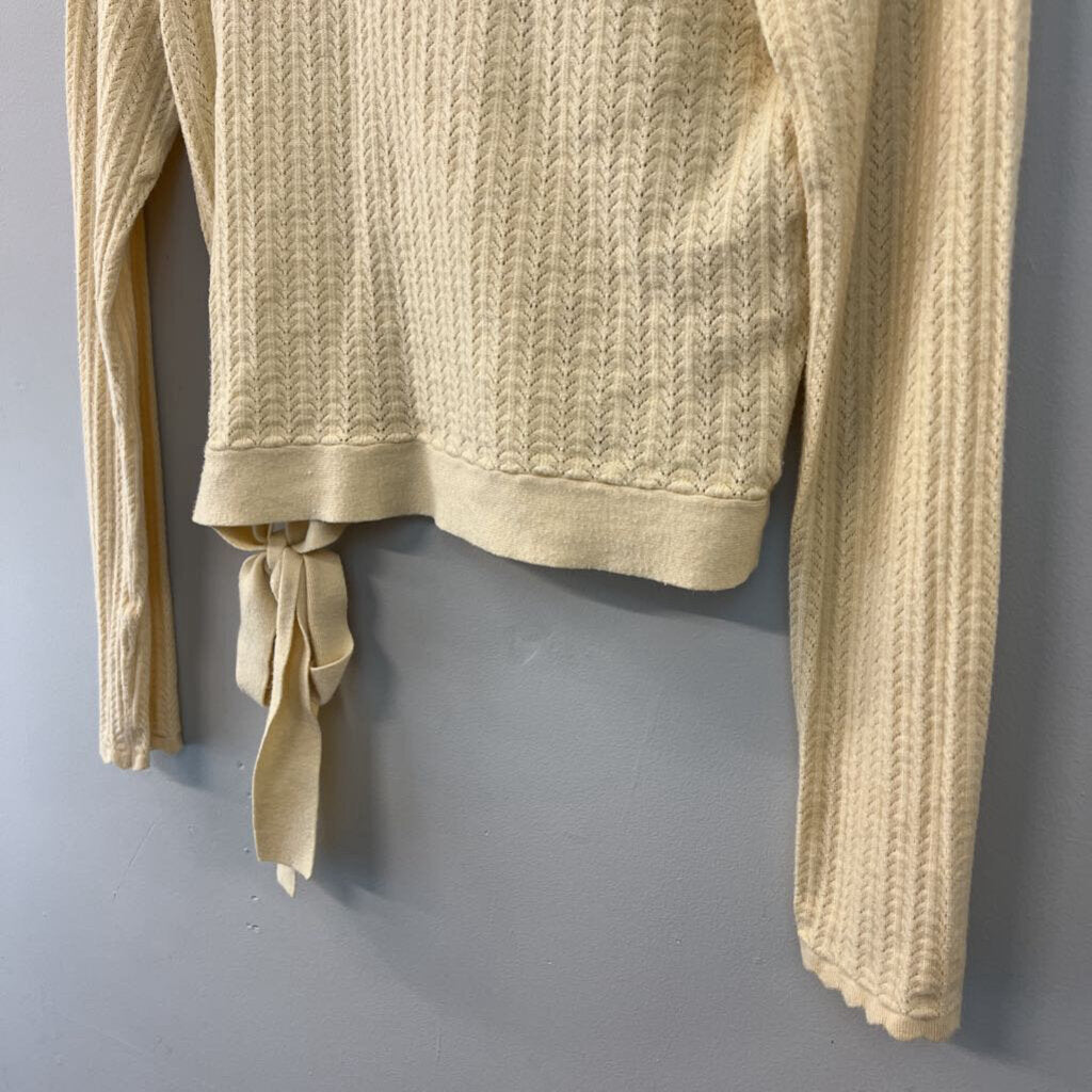 Ultra Flirt Golden Yellow Knit Cropped Long Sleeve Top Extra Large