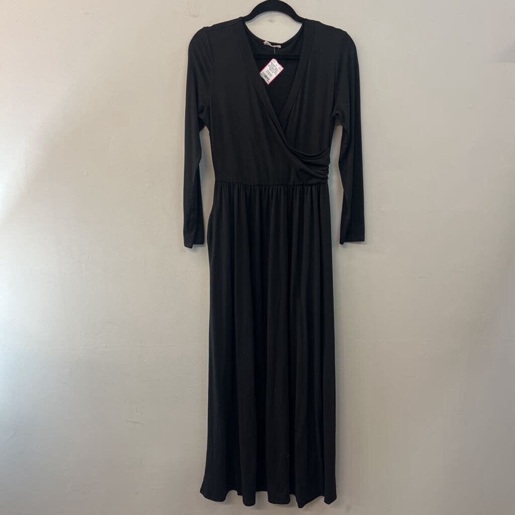 Reborn J Black Long Sleeve Maxi Dress Extra Large