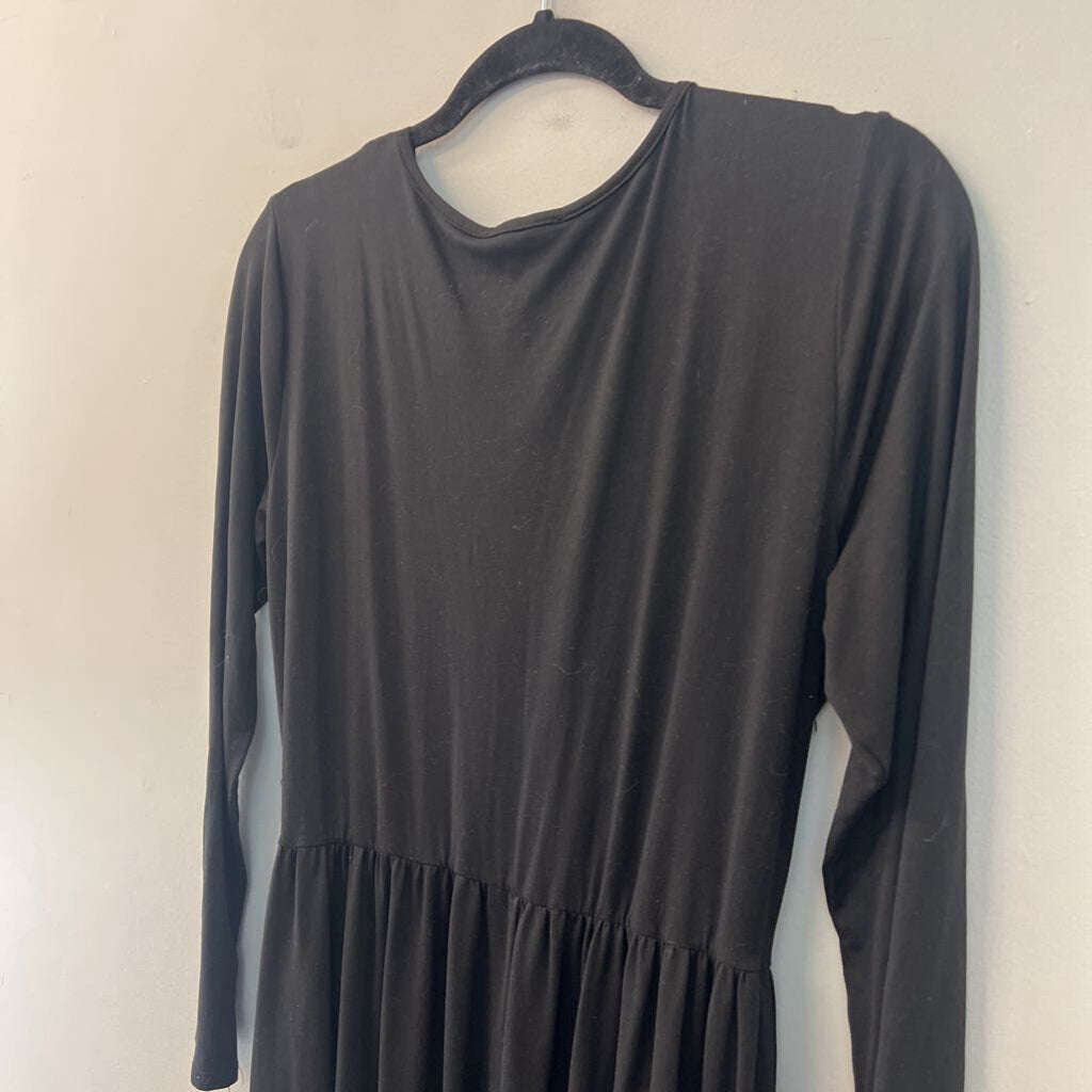 Reborn J Black Long Sleeve Maxi Dress Extra Large