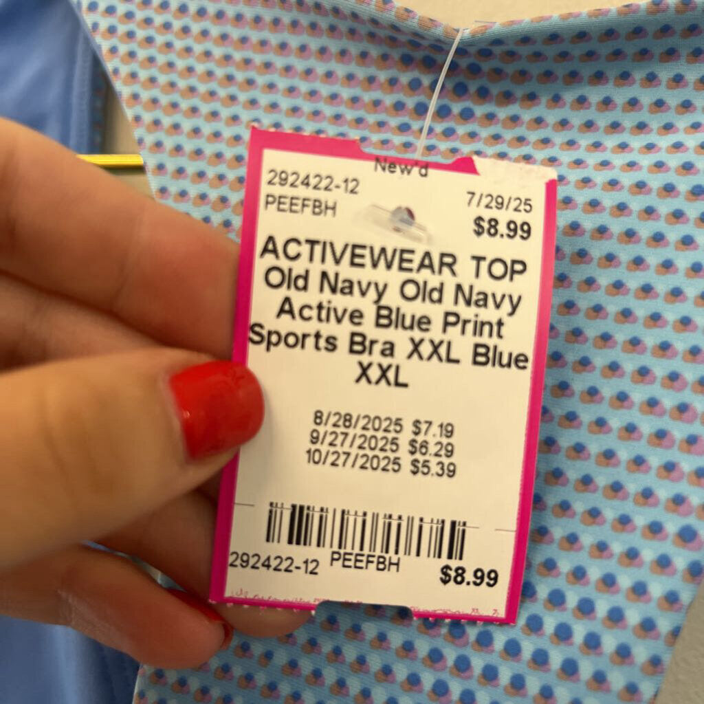Old Navy Active Blue Print Sports Bra XXL
