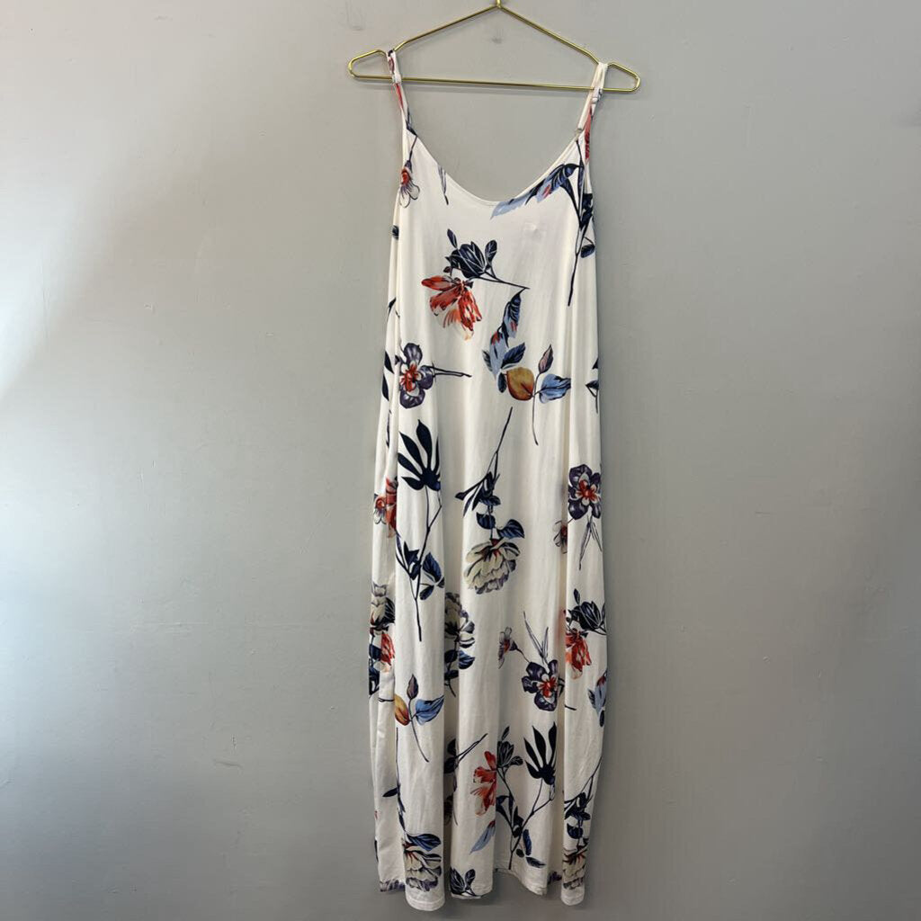 Ours White/ Multi Print Maxi Dress Large