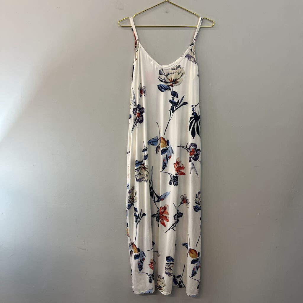 Ours White/ Multi Print Maxi Dress Large