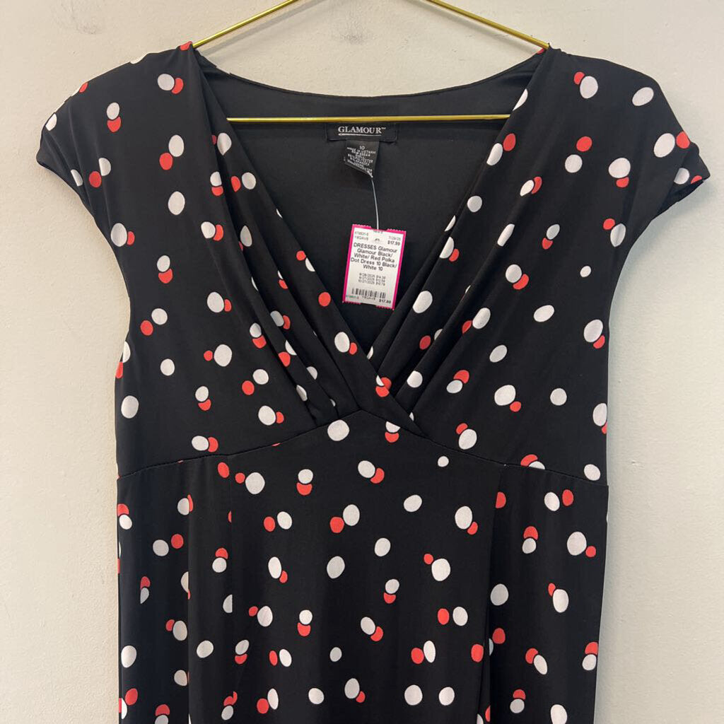 Glamour Black/ White/ Red Polka Dot Dress 10