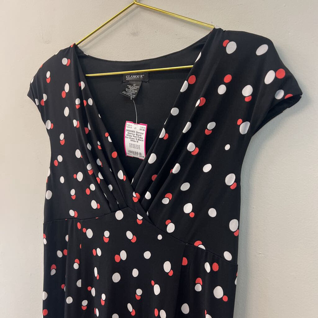 Glamour Black/ White/ Red Polka Dot Dress 10