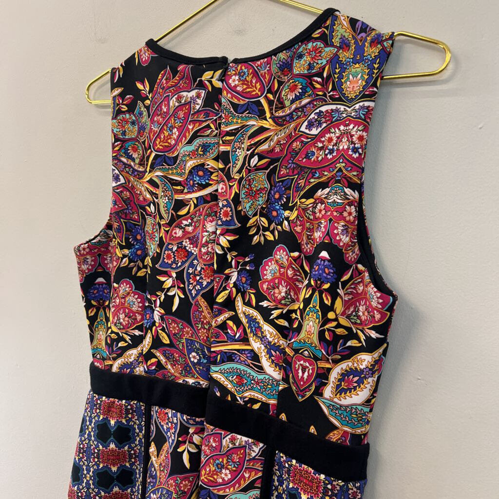 Nicole Miller Black/ Multi Print Tank Dress Medium