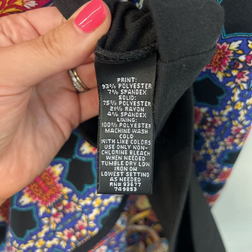 Nicole Miller Black/ Multi Print Tank Dress Medium