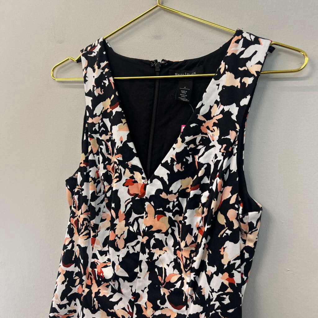 White House Black Market Black/ Multi Print Tank Dress 6