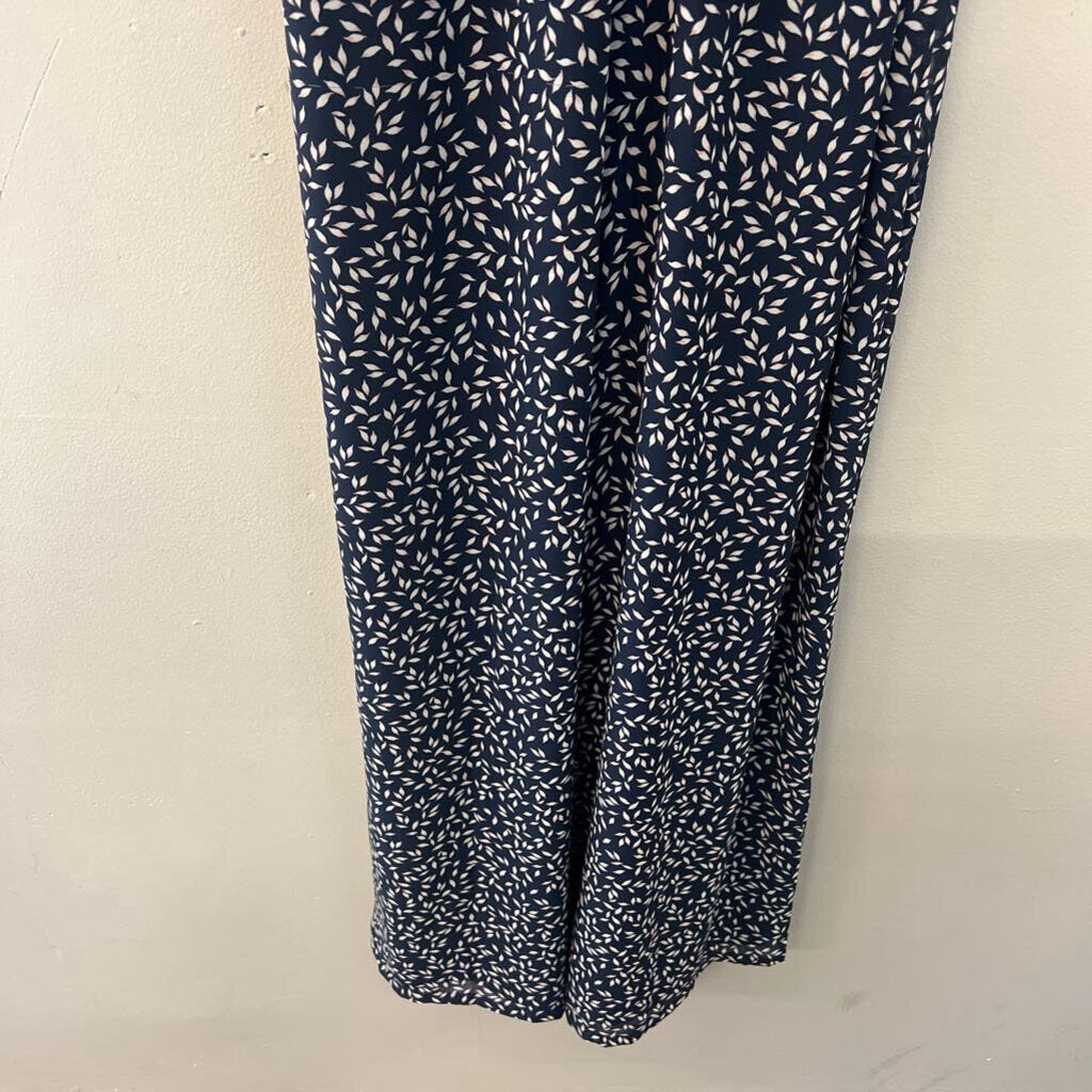 Loft Blue/ White Print Ruffle Detail Jumpsuit 6