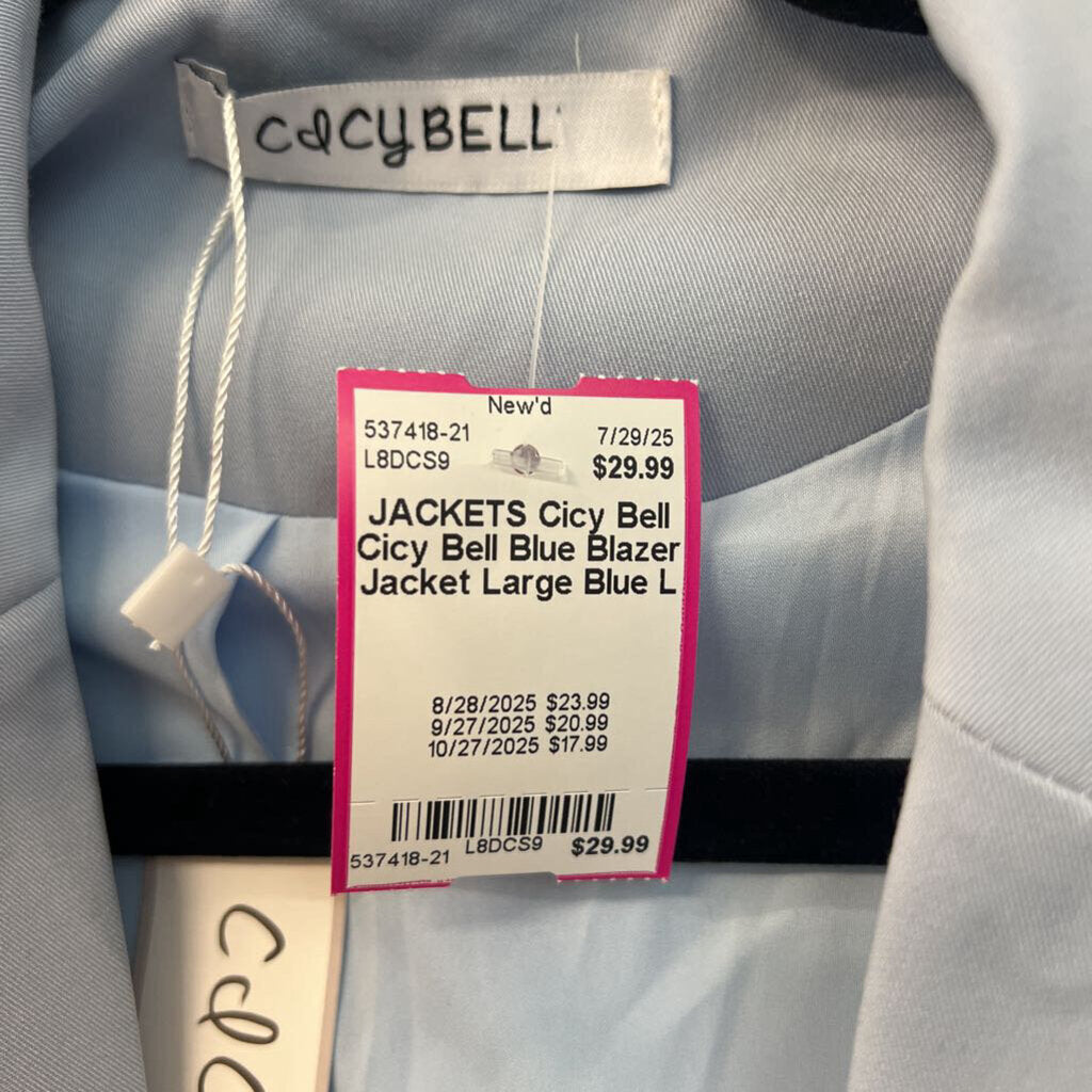 Cicy Bell Blue Blazer Jacket Large