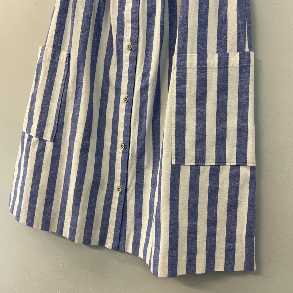 Zara Blue/ White Striped Midi Skirt Extra Small