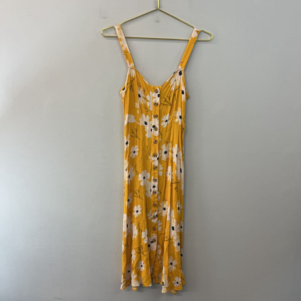 Madewell Yellow/ White Flower Print Button Front Dress 2