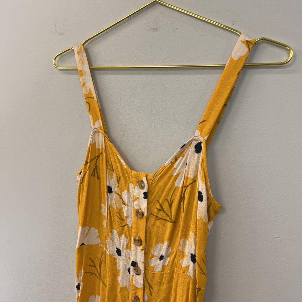 Madewell Yellow/ White Flower Print Button Front Dress 2