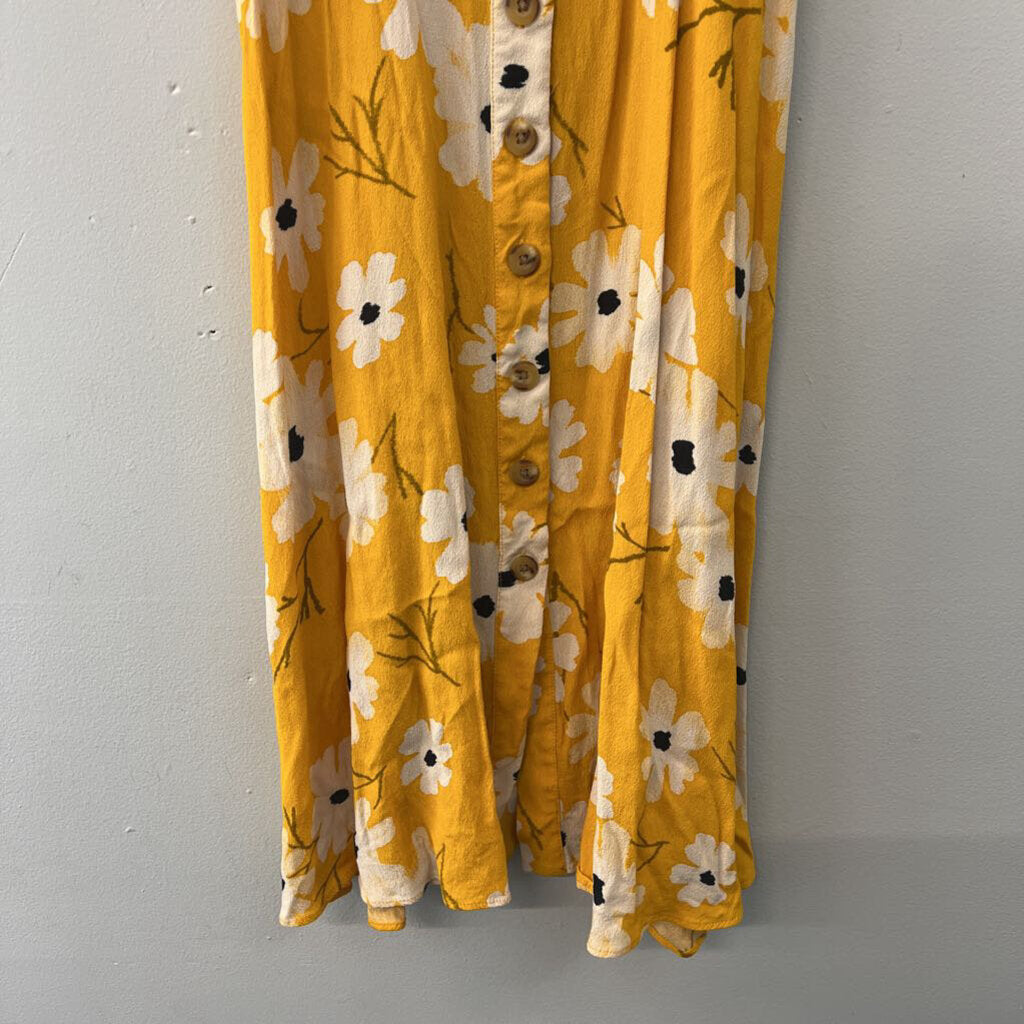Madewell Yellow/ White Flower Print Button Front Dress 2