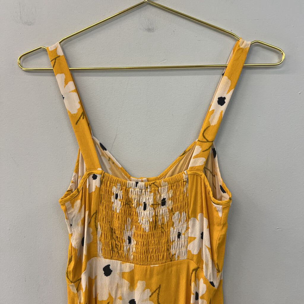 Madewell Yellow/ White Flower Print Button Front Dress 2