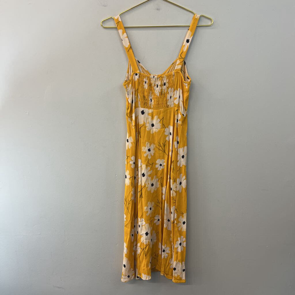 Madewell Yellow/ White Flower Print Button Front Dress 2