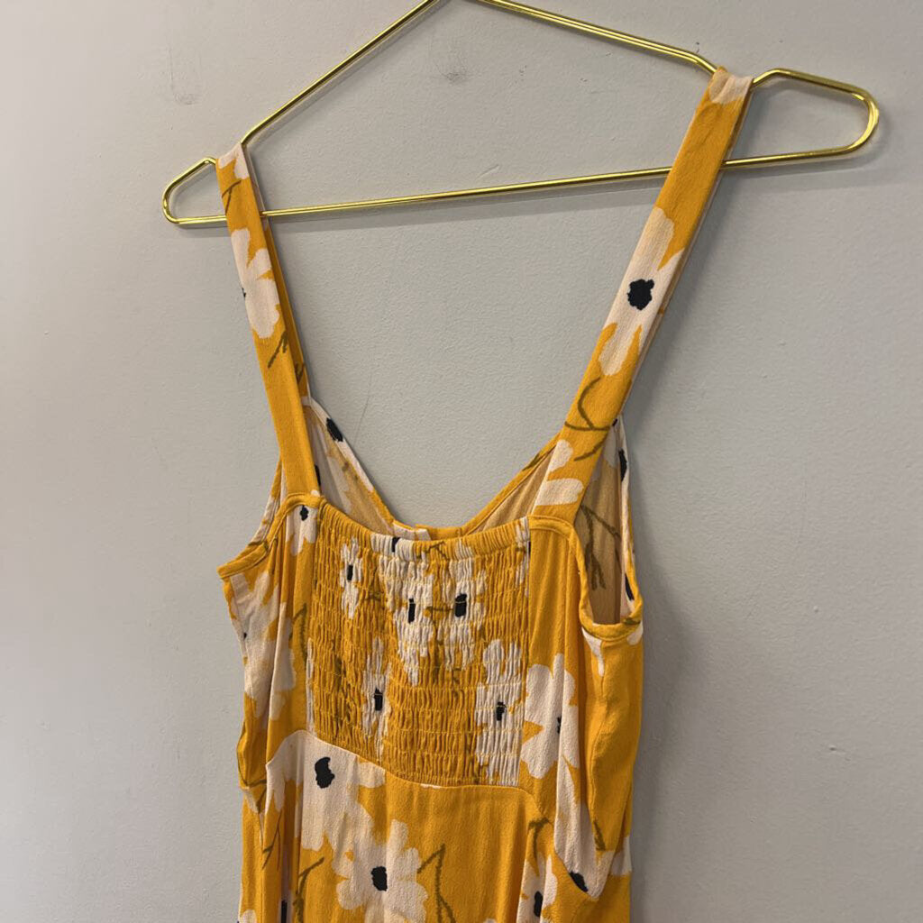 Madewell Yellow/ White Flower Print Button Front Dress 2