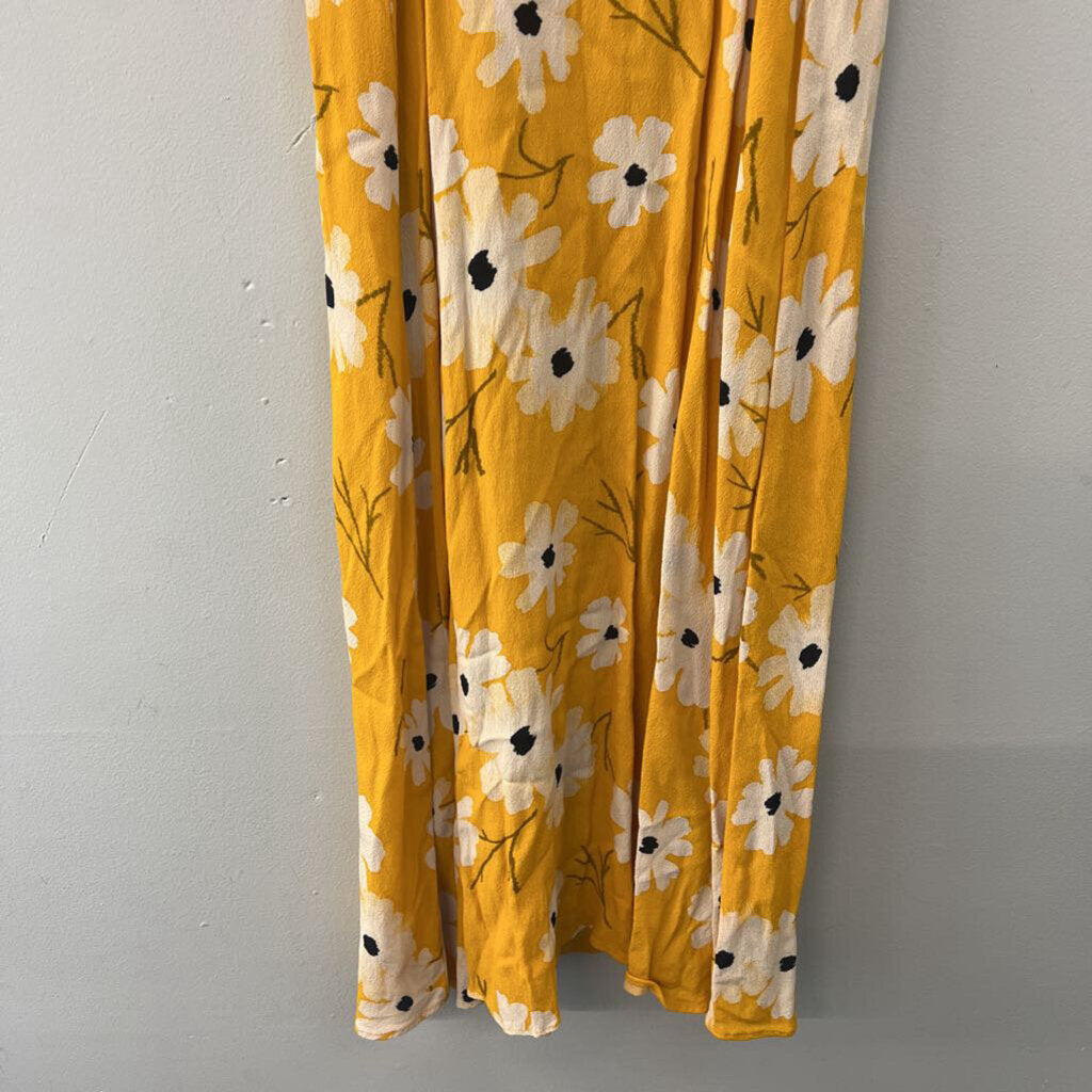 Madewell Yellow/ White Flower Print Button Front Dress 2