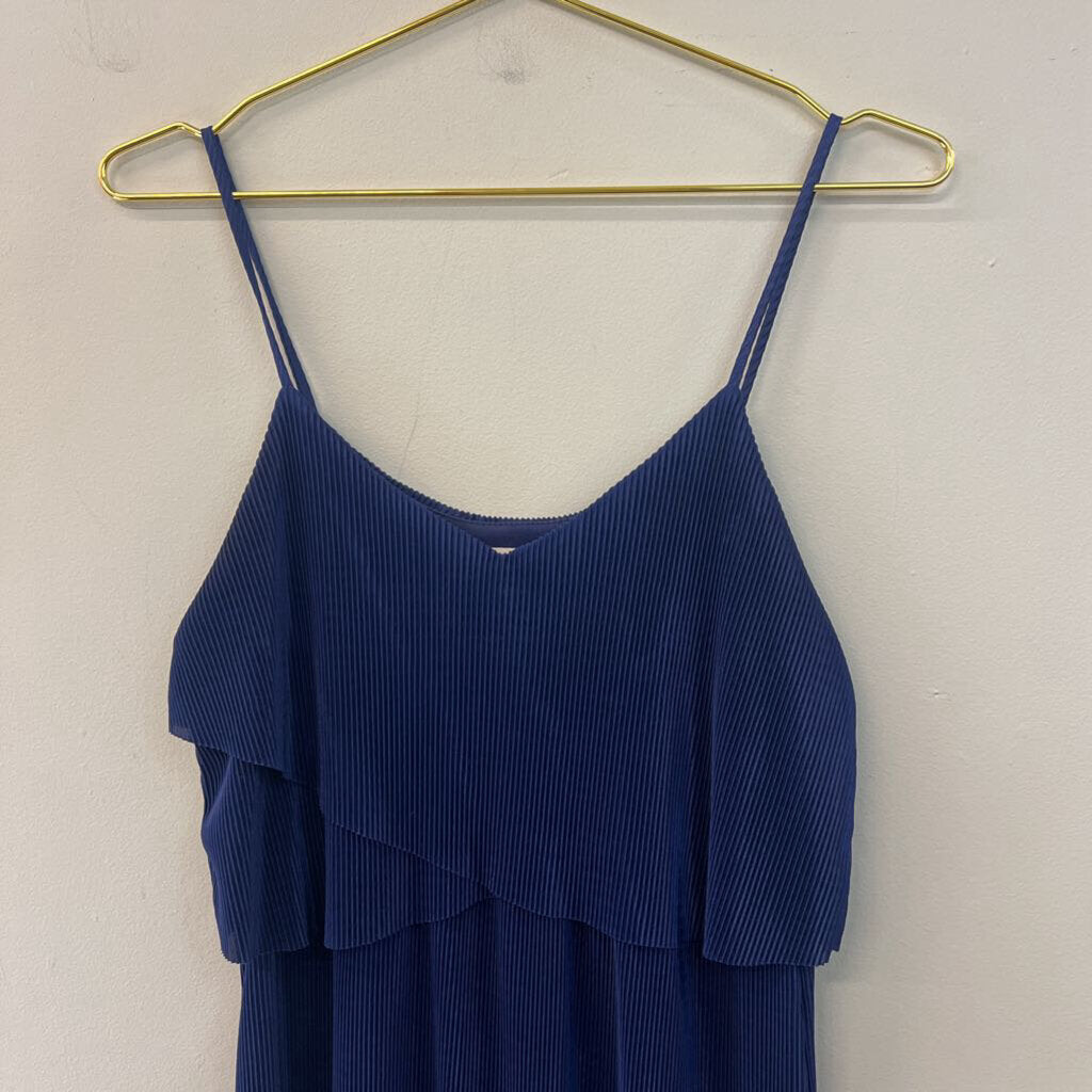 Everly Blue Pleated Midi Dress Small