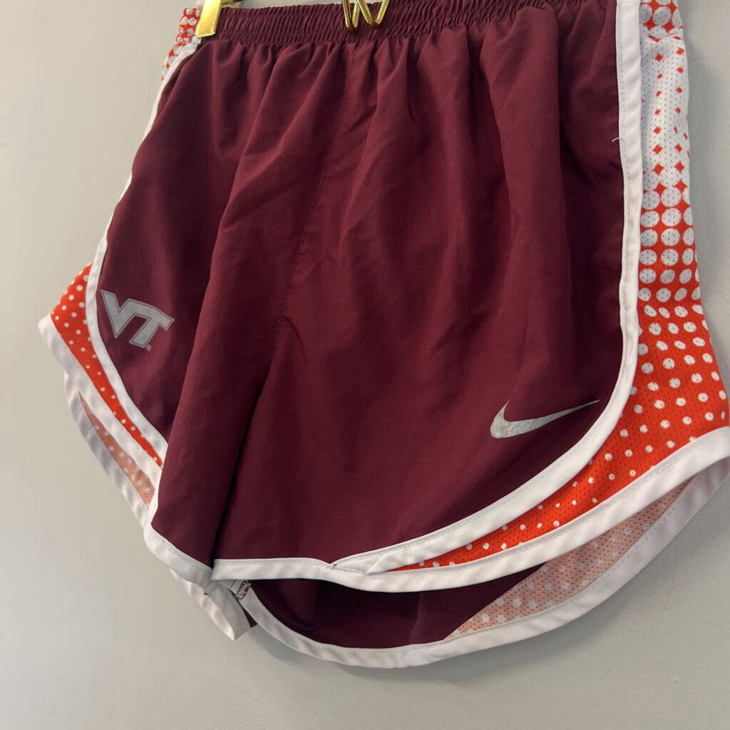 Nike Burgundy/ Orange Virginia Tech Athletic Shorts Small