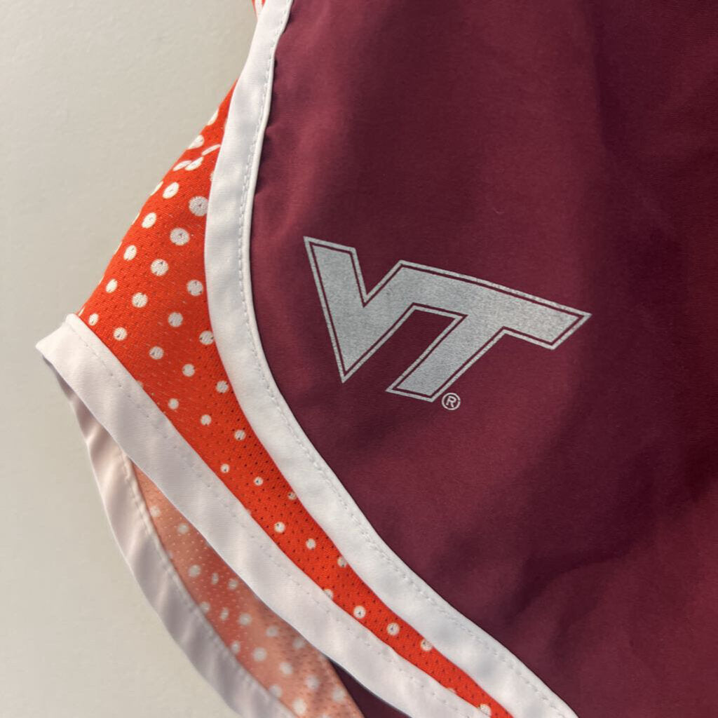 Nike Burgundy/ Orange Virginia Tech Athletic Shorts Small